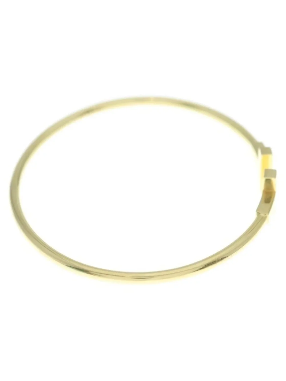 Tiffany & Co T Wire Wide Bracelet Bangle Yellow Gold